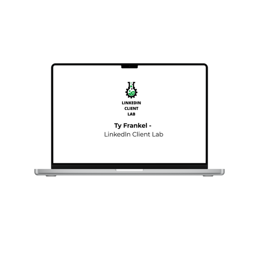 Ty Frankel LinkedIn Client Lab course by THE MEGACOURSES, featuring a professional digital design with course branding and branding elements.