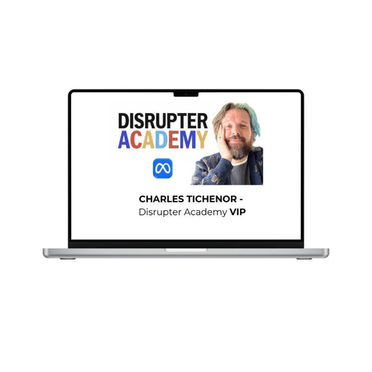 Charles Tichenor Disrupter Academy VIP course by THE MEGACOURSES, featuring a professional instructor presenting on stage.