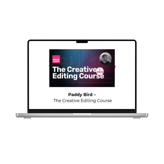 Paddy Bird Creative Editing Course by THE MEGACOURSES, illustrated course cover with design elements and course title.