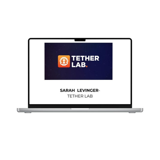 Sarah Levinger Tether Lab 2026 art piece by The Megacourses, featuring abstract design with vibrant colors and intricate details.