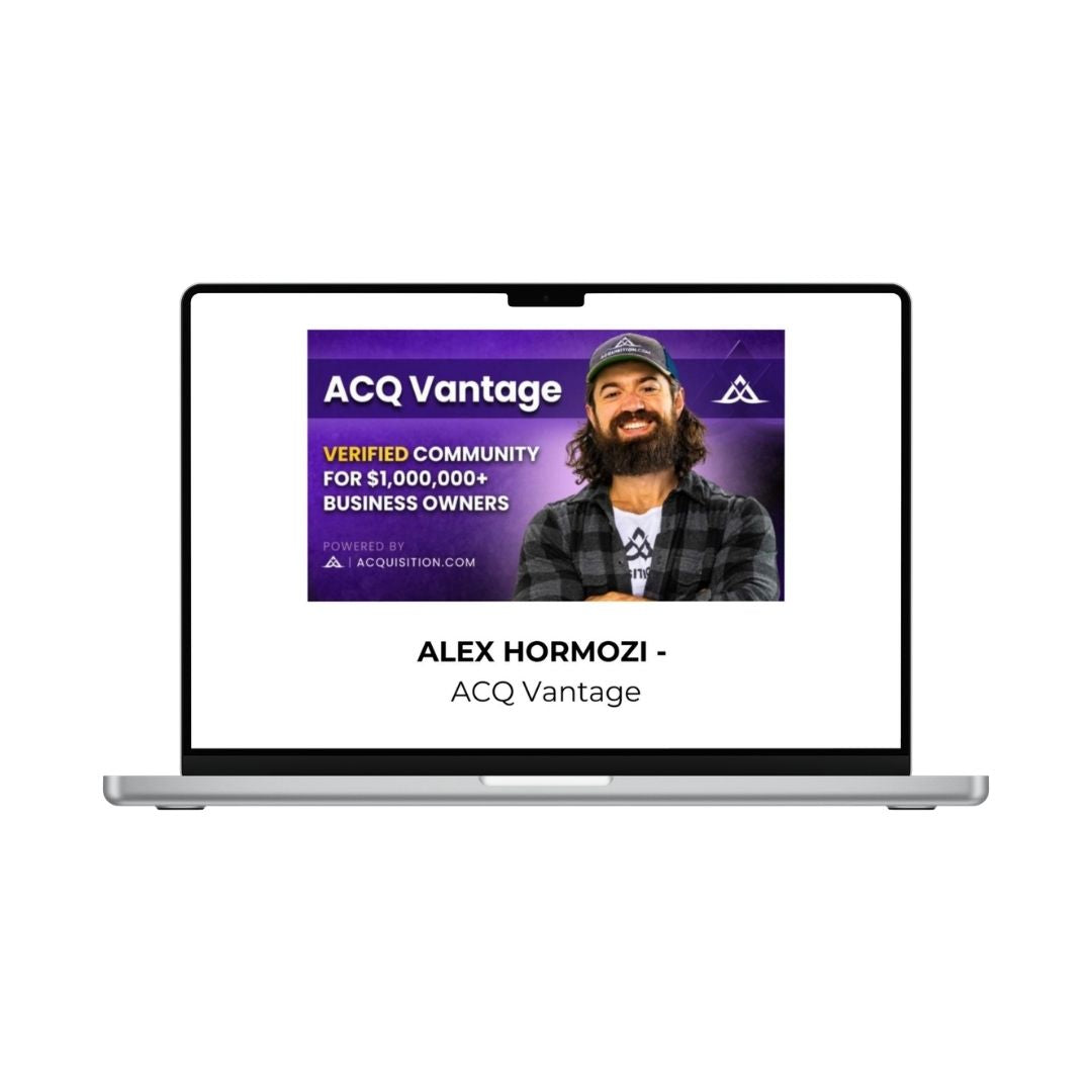 Alex Hormozi ACQ Vantage 2026 course cover
ACQ Vantage AI business advisor course
Alex Hormozi business scaling program