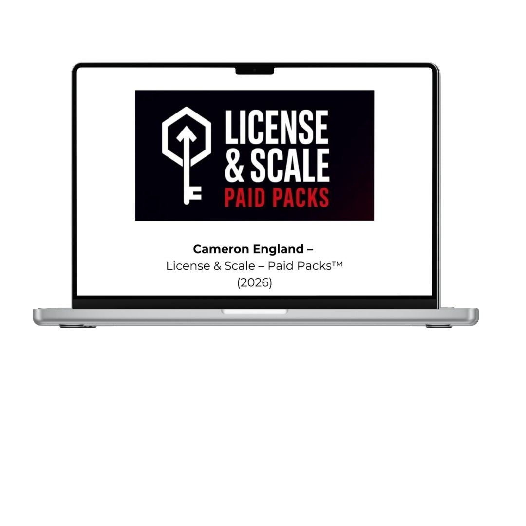 Cameron England License and Scale Paid Packs 2026 course