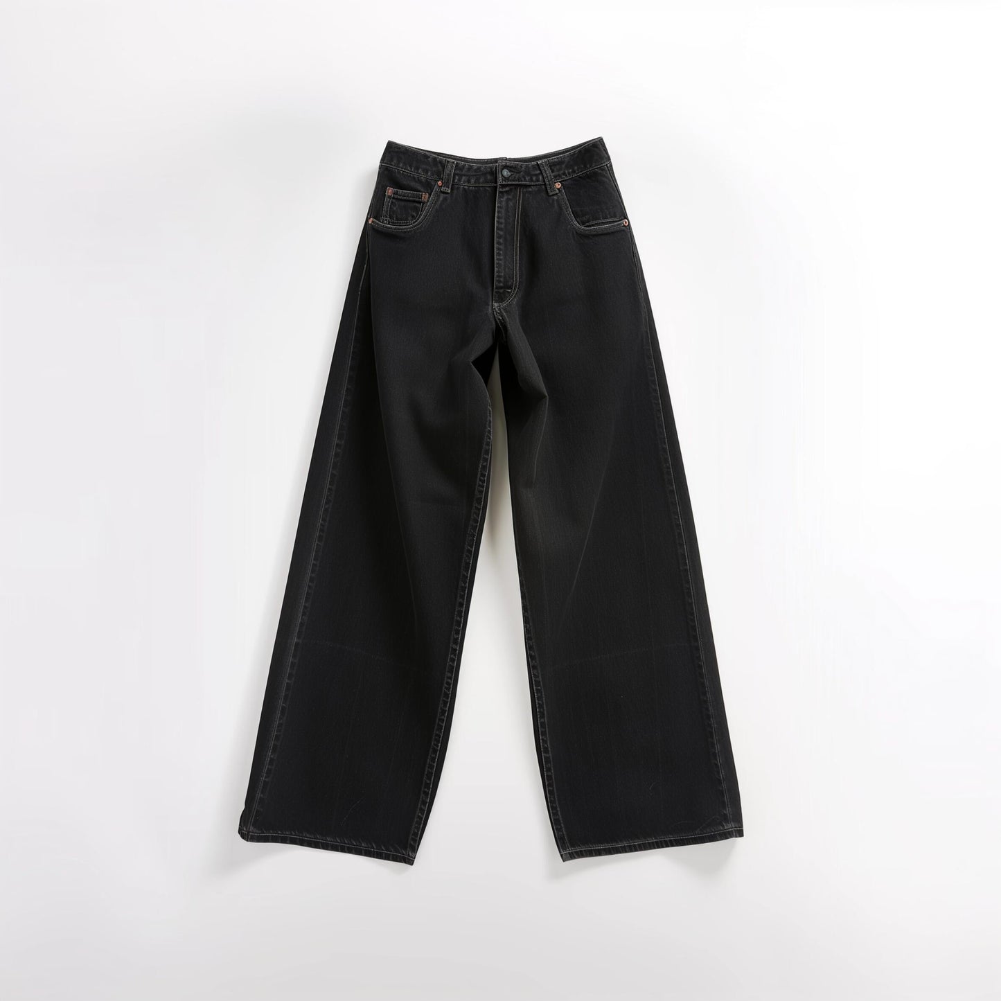 Casual men's t-shirt from THE MEGACOURSES in black, shown laid flat with short sleeves and crew neckline.