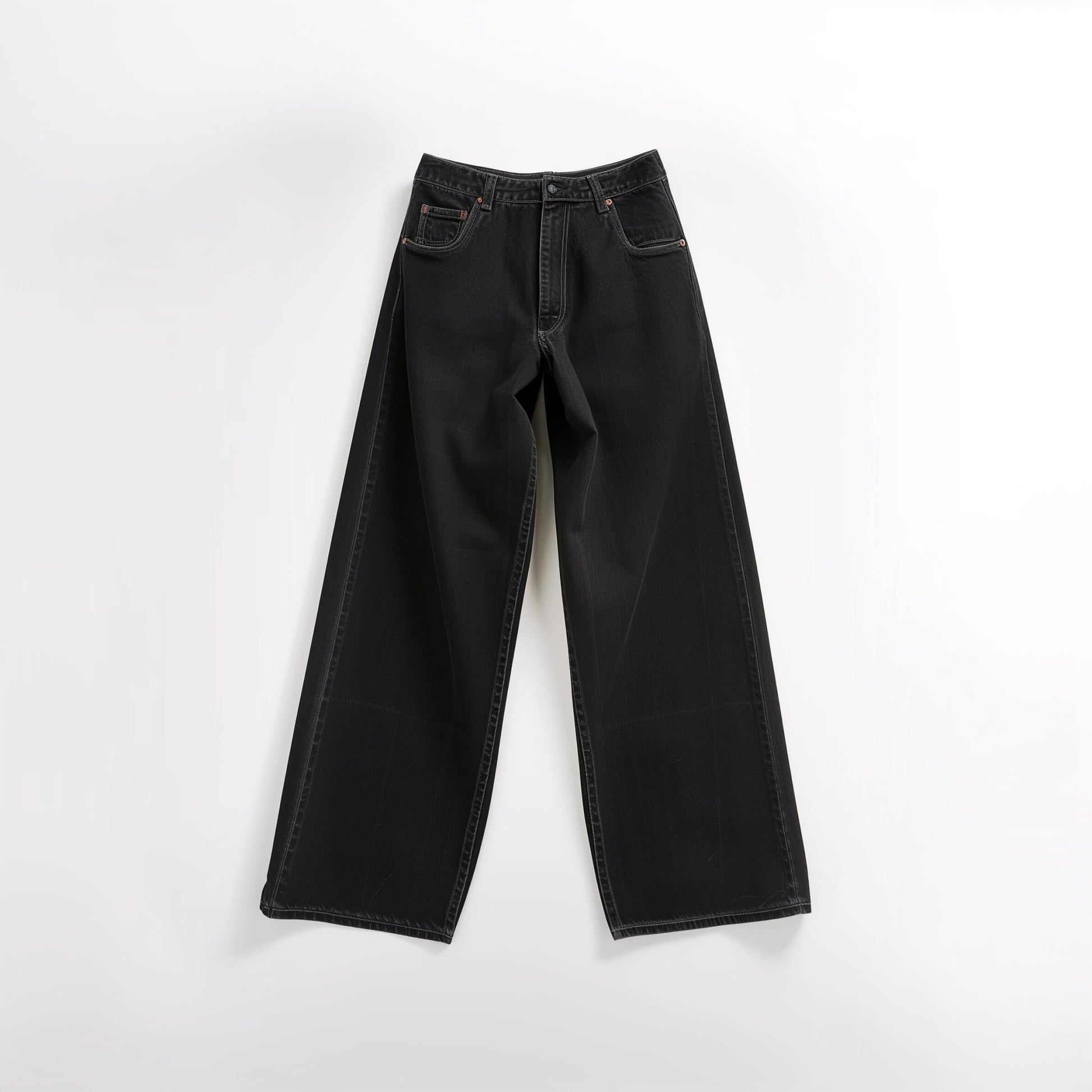 Casual men's t-shirt from THE MEGACOURSES in black, shown laid flat with short sleeves and crew neckline.