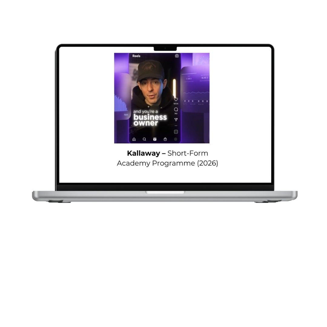 Kallaway Short-Form Academy Programme 2026 course cover,
Short-form content marketing course by Kallaway
TikTok Instagram Reels YouTube Shorts training