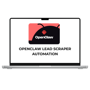 OpenClaw Lead Scraper Automation by THE MEGACOURSES, showing the device used for automated lead scraping in a detailed view.